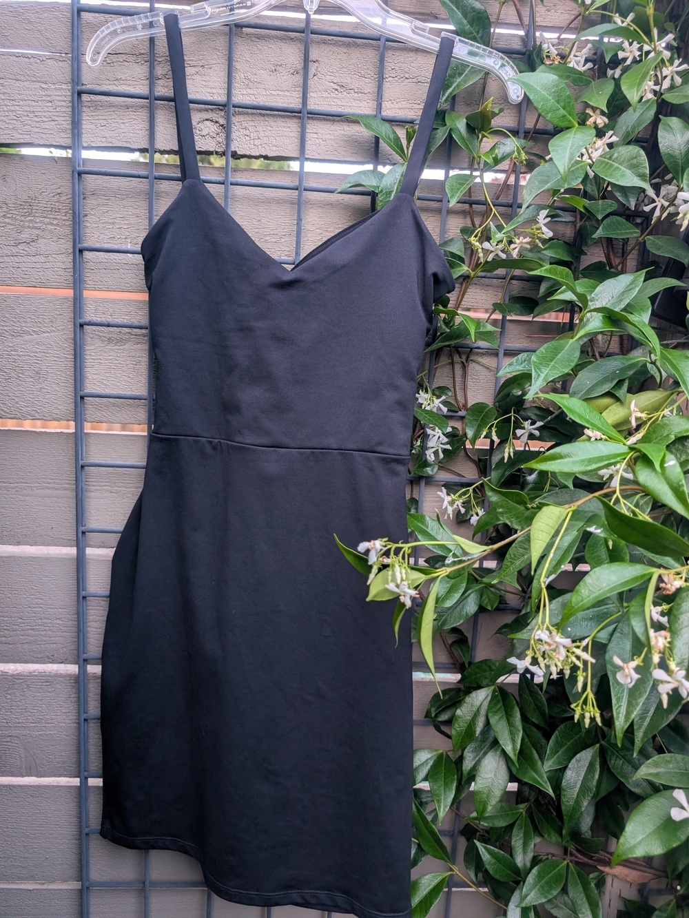 Fabletics Black Mini Slip Dress with Slim Straps
